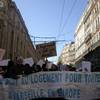 Europäische Demonstration für das Recht auf Wohnen. Rue de la Republique, Marseille.